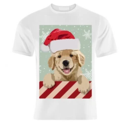 T-shirts, Labrador Puppy Christmas Snow Print By The Girl Next Draw