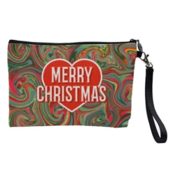 Cosmetic Bag, Marbled Merry Christmas By Adam Regester