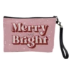 Cosmetic Bag, Merry And Bright Snow Christmas Print By The Girl Next Draw