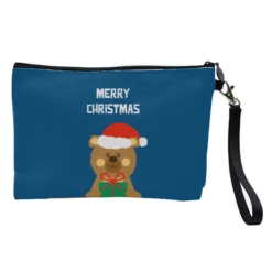 Cosmetic Bag, Merry Christmas Bear By Adam Regester