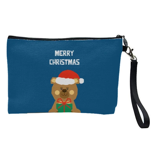 Cosmetic Bag, Merry Christmas Bear By Adam Regester 1 Cosmetic Bag, Merry Christmas Bear By Adam Regester