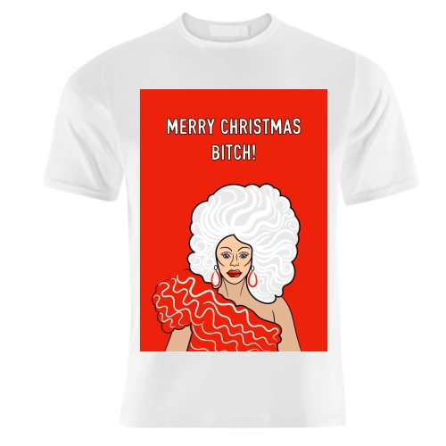 T-shirts, Merry Christmas Bitch By Adam Regester 1 T-shirts, Merry Christmas Bitch By Adam Regester