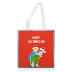 Tote Bags, Merry Christmas Dad (Piggyback) By Adam Regester