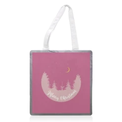 Tote Bags, Merry Christmas Forest (pink) By Cheryl Boland