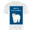 T-shirts, Merry Christmas Polar Bear On Dark Blue By Adam Regester