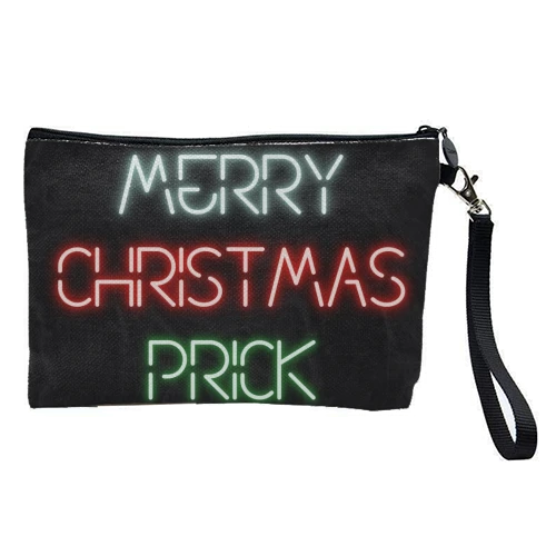 Cosmetic Bag, Merry Christmas Prick Neon Lights By The Girl Next Draw 1 Cosmetic Bag, Merry Christmas Prick Neon Lights By The Girl Next Draw