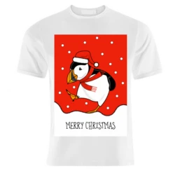 T-shirts, Merry Christmas Puffin ( Red Version ) By Adam Regester