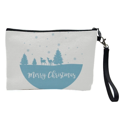 Cosmetic Bag, Merry Christmas Reindeer (white) By Cheryl Boland 1 Cosmetic Bag, Merry Christmas Reindeer (white) By Cheryl Boland