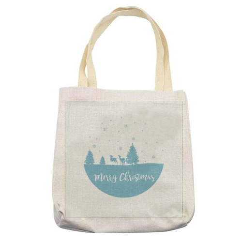 Tote Bags, Merry Christmas Reindeer (white) By Cheryl Boland 2 Tote Bags, Merry Christmas Reindeer (white) By Cheryl Boland - Image 2