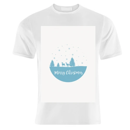 T-shirts, Merry Christmas Reindeer (white) By Cheryl Boland 1 T-shirts, Merry Christmas Reindeer (white) By Cheryl Boland