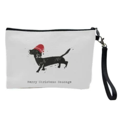 Cosmetic Bag, Merry Christmas Sausage By The 13 Prints