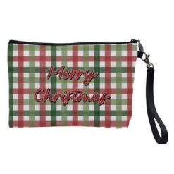 Cosmetic Bag, Merry Christmas Tartan By The Girl Next Draw
