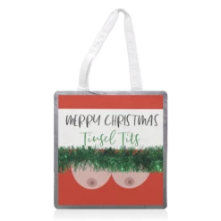 Tote Bags, Merry Christmas Tinsel Tits By Cheryl Boland