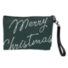 Cosmetic Bag, Merry Christmas Typography In Green By The Girl Next Draw