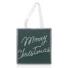 Tote Bags, Merry Christmas Typography In Green By The Girl Next Draw