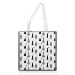 Tote Bags, Minimal Black And White Christmas Trees By Haris Kavalla