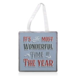 Tote Bags, Most Wonderful Time Christmas Print By The Girl Next Draw