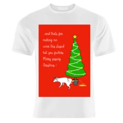 T-shirts, Naughty Dogs Christmas Greeting By Adam Regester