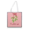Tote Bags, Pucker Up Mistletoe Christmas By The Girl Next Draw
