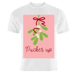 T-shirts, Pucker Up Mistletoe Christmas By The Girl Next Draw