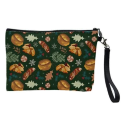 Cosmetic Bag, Roast Dinner Christmas Repeating Pattern By The Girl Next Draw