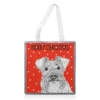 Tote Bags, Schnauzer Christmas Greeting By Adam Regester
