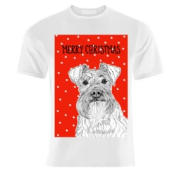 T-shirts, Schnauzer Christmas Greeting By Adam Regester