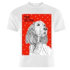 T-shirts, Spaniel Christmas Greeting By Adam Regester