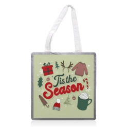 Tote Bags, Tis The Season Winter Christmas Print By The Girl Next Draw