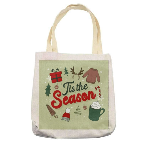 Tote Bags, Tis The Season Winter Christmas Print By The Girl Next Draw 2 Tote Bags, Tis The Season Winter Christmas Print By The Girl Next Draw - Image 2