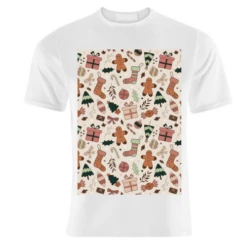 T-shirts, Warm Toned Christmas Pattern By The Girl Next Draw