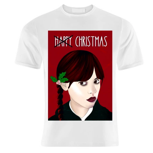 T-shirts, Wednesday Addams Themed Artwork - Christmas Exclusive - Fan Art - Addams Family By Lisa Wardle 1 T-shirts, Wednesday Addams Themed Artwork - Christmas Exclusive - Fan Art - Addams Family By Lisa Wardle