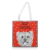 Tote Bags, West Highland Terrier Christmas Greeting By Adam Regester
