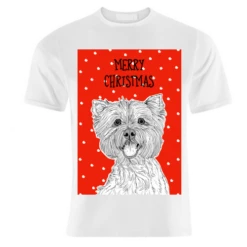T-shirts, West Highland Terrier Christmas Greeting By Adam Regester
